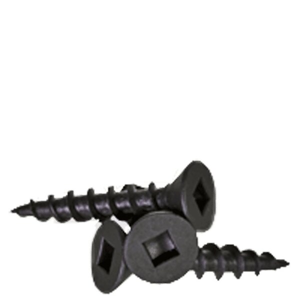 Newport Fasteners Wood Screw, #9, 1-1/2 in, Black Phosphate Case Hardened Steel Flat Head Square Drive, 3000 PK 848833-3000 - main